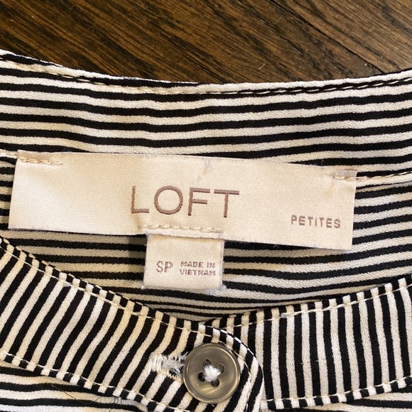 Loft Black and White Tank Top Small Petite SP Stripe Striped - Picture 3 of 8